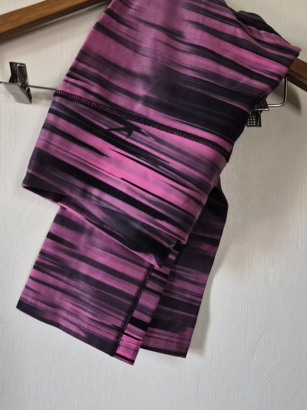 Nike Pink and Black Striped Performance Leggings
